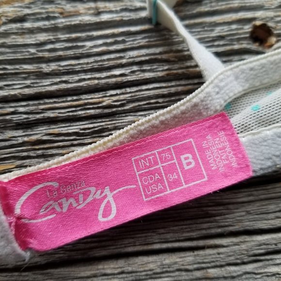 La Senza White Bra With Blue Polka Dots ~Like New~ - Picture 4 of 4